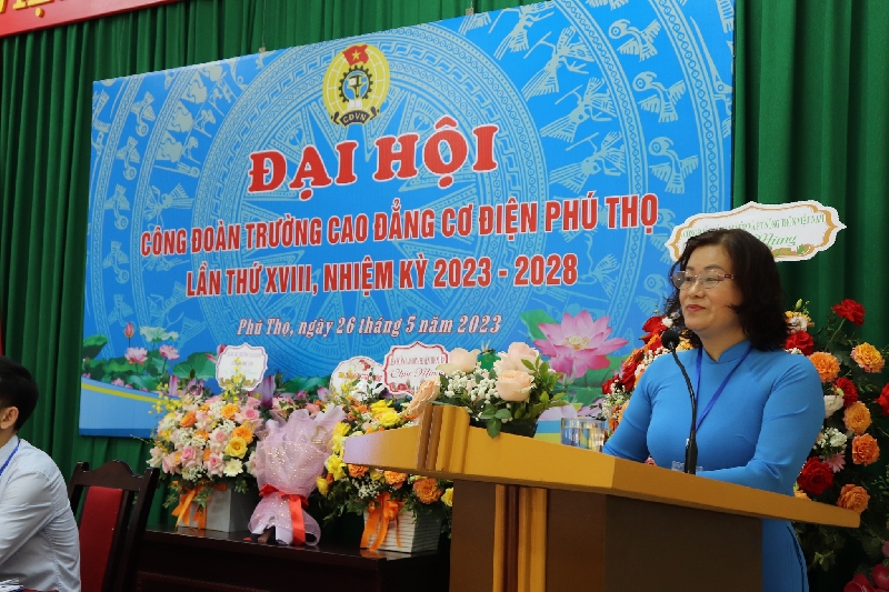 Đại hội Công đoàn trường Cao đẳng Cơ điện Phú Thọ lần thứ XVIII, nhiệm kỳ 2023 - 2028